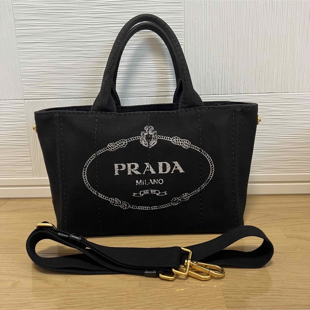プラダ　PRADA カナパ　黒　ハンドバッグ　ショルダーバッグ | フリマアプリ ラクマ