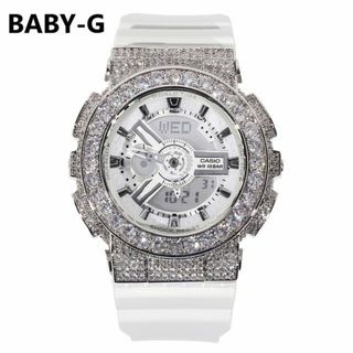 ベビージー(Baby-G)のG-SHOCK BABY-G ベイビーG BA-110 白 ホワイト カスタム (腕時計)