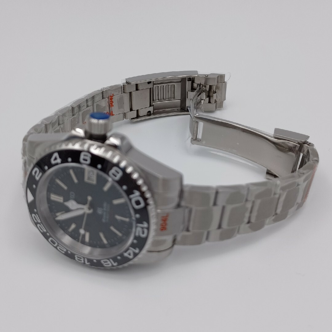 新品(614)SEIKOMODカスタム腕時計GMT黒GS文字盤