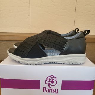 パンジー(pansy)の新品 パンジー 4497 ブラック 22.5 感動のフィット感 抜群の履き良さ(サンダル)