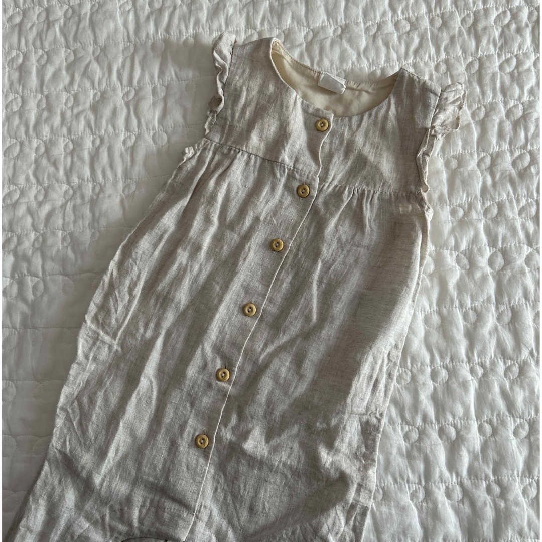 H&M(エイチアンドエム)のH&M ベビー　リネンブレンドロンパース #2 キッズ/ベビー/マタニティのベビー服(~85cm)(ロンパース)の商品写真