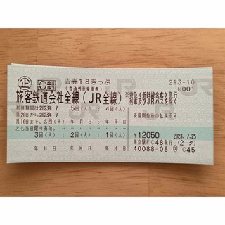 青春18きっぷ　２回分　8/5発送(鉄道乗車券)