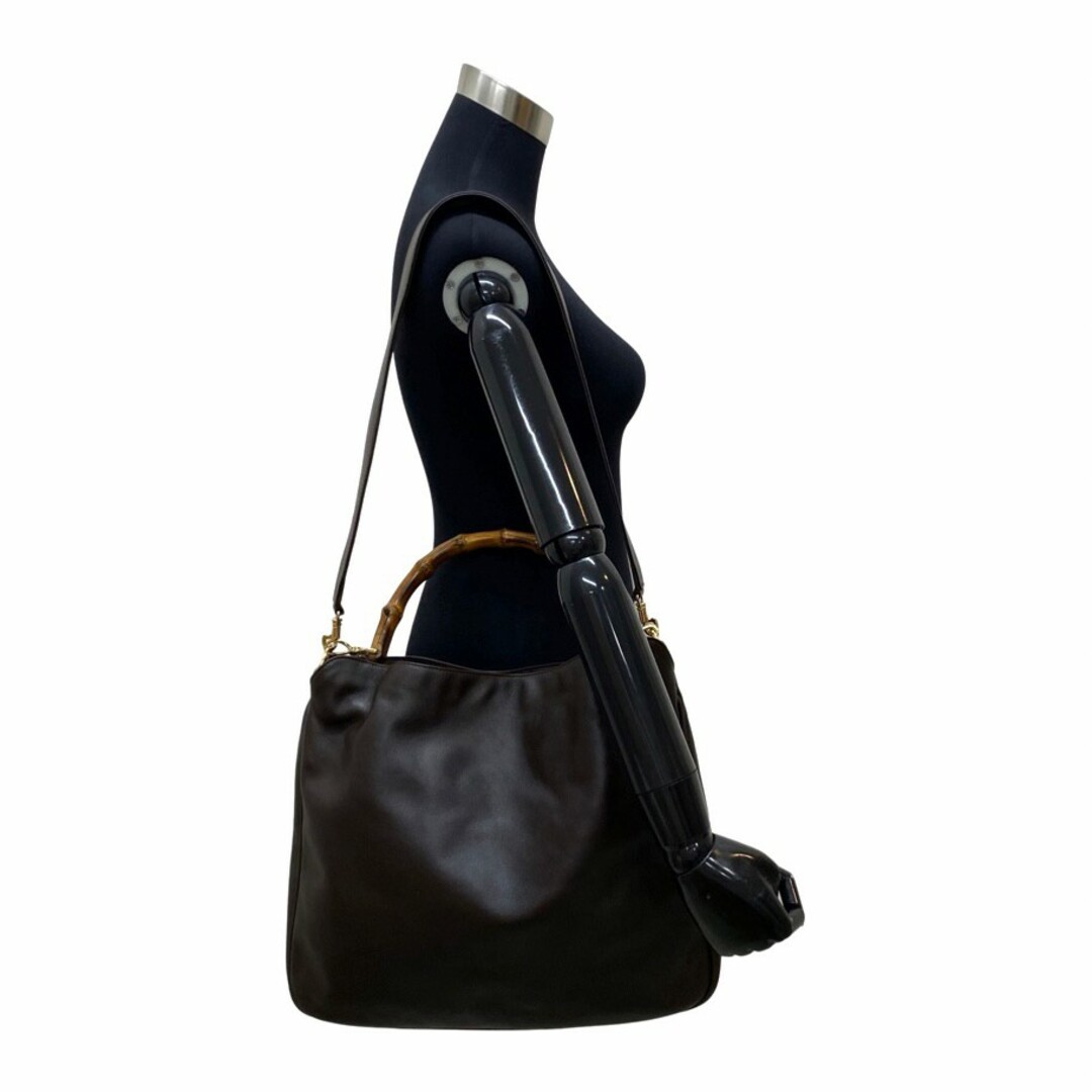 Gucci - 極 美品 袋付 GUCCI グッチ バンブー 金具 レザー 本革 2way