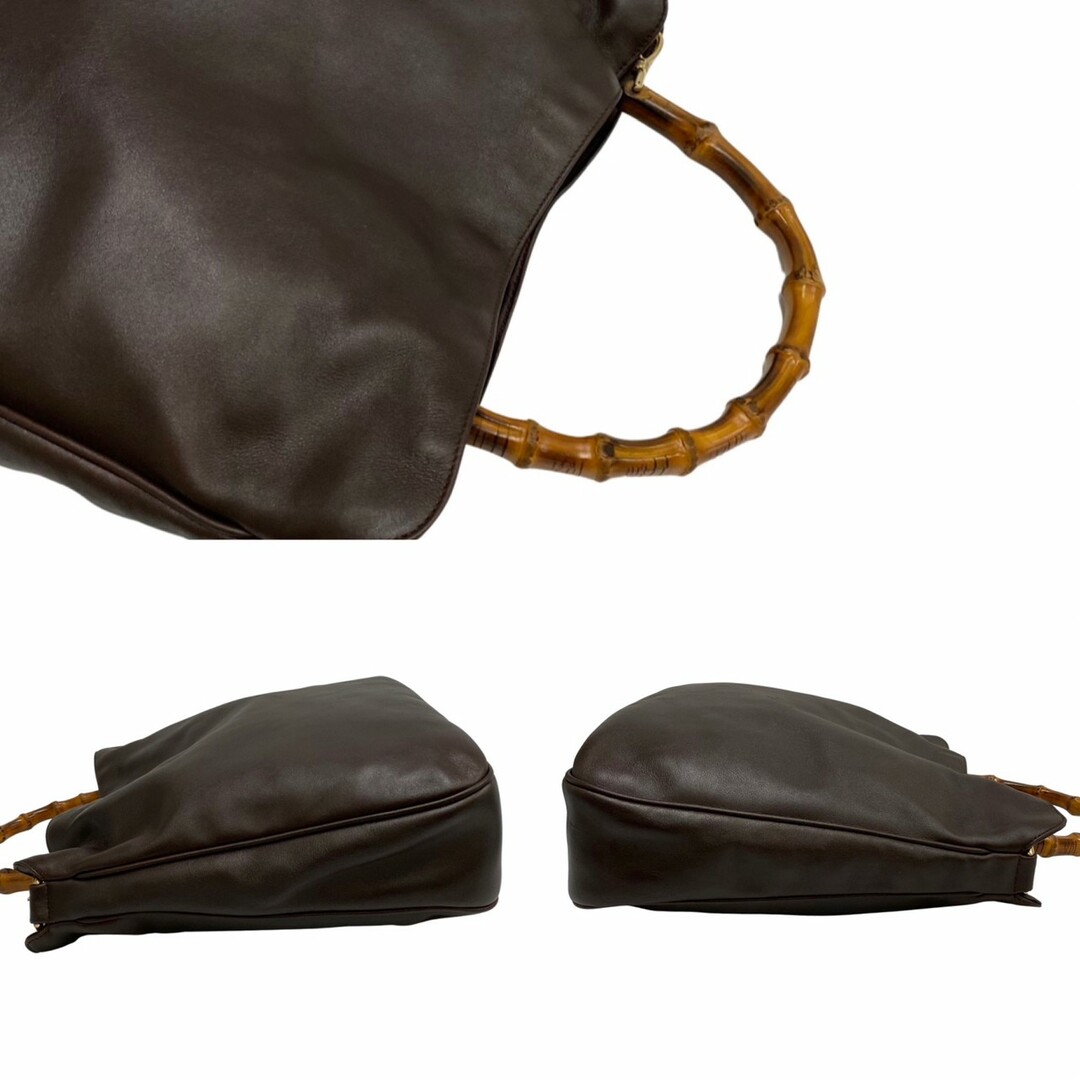 極 美品 袋付 GUCCI グッチ バンブー 金具 レザー 本革 2way