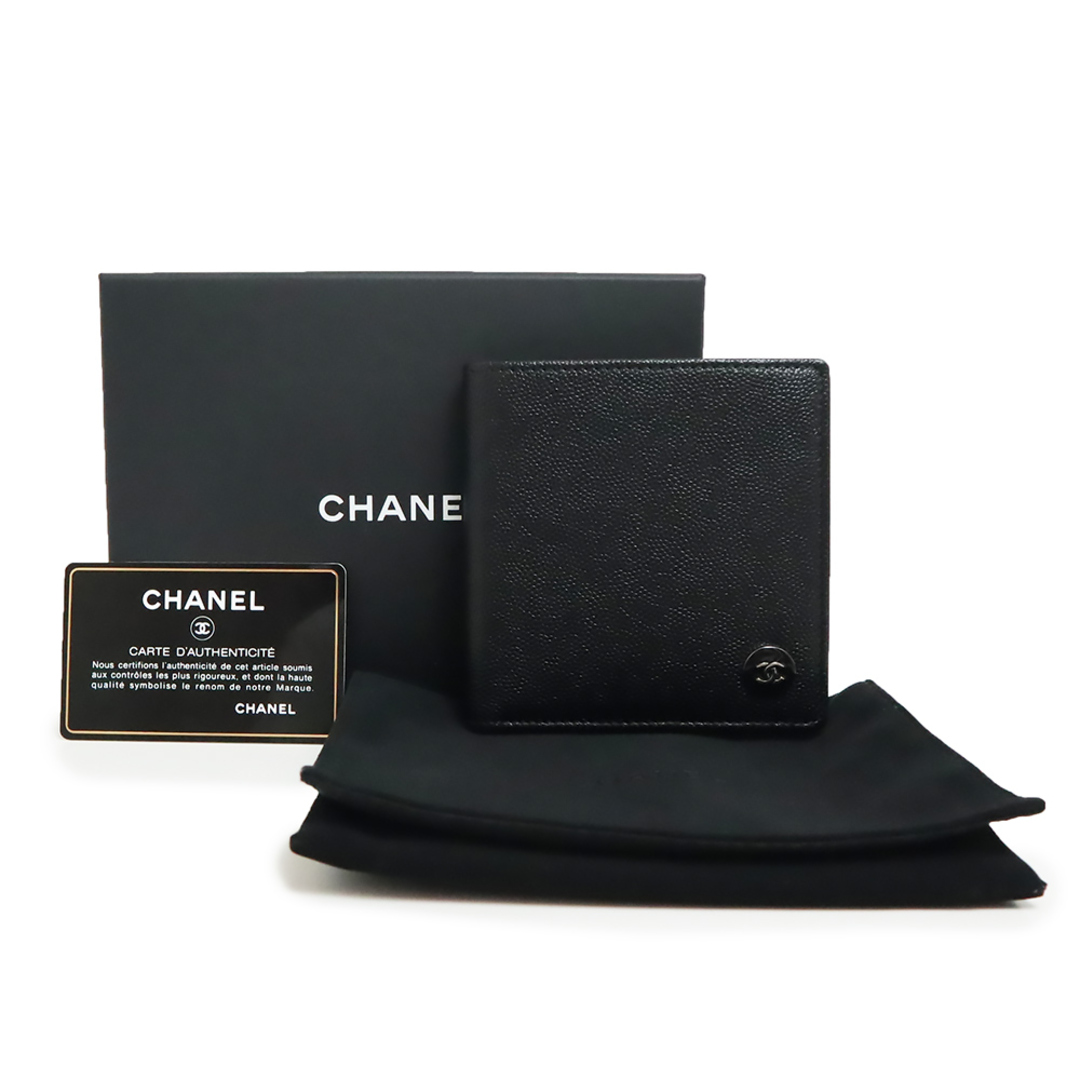 CHANEL シャネル ココ 折財布 財布 レザー ブラック