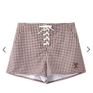 エックスガール(X-girl)のX-girl × ROXY GINGHAM PLAID BEACH SHORTS(水着)