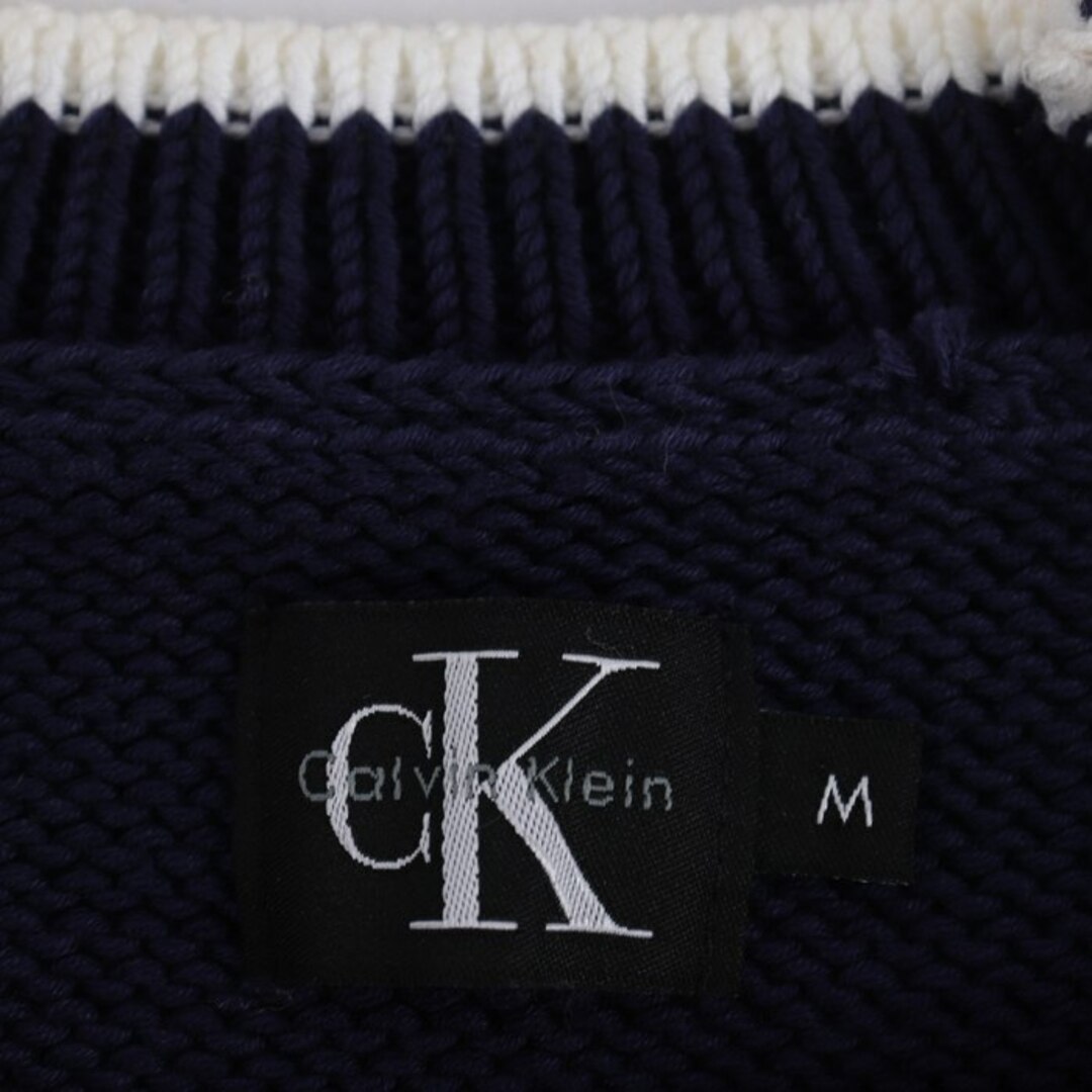 カルバンクライン 長袖ニット セーター クルーネック トップス コットン100% メンズ Mサイズ ネイビー Calvin klein メンズのトップス(ニット/セーター)の商品写真