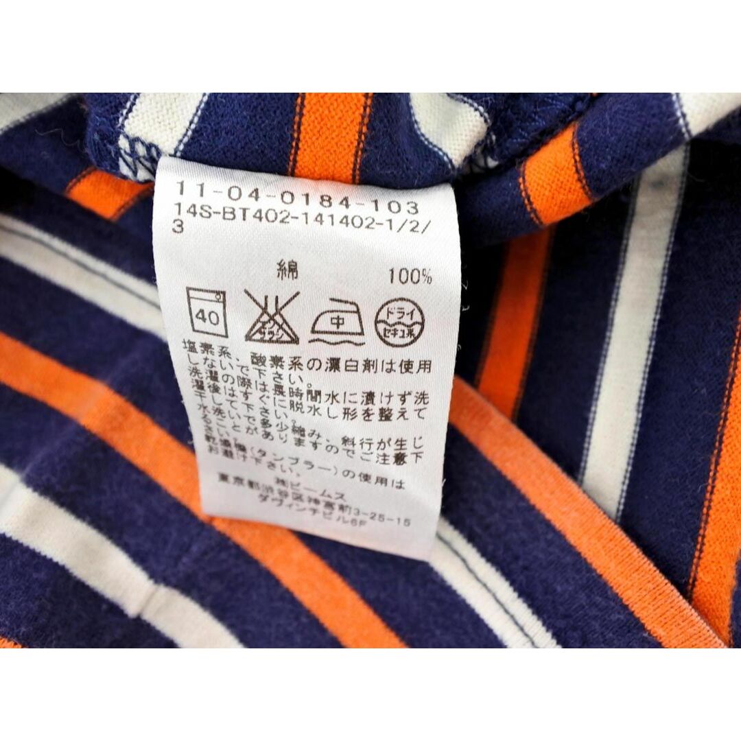 BEAMS(ビームス)のBEAMS ビームス ボーダー Tシャツ sizeM/白ｘ紺ｘオレンジ ■◆ メンズ メンズのトップス(Tシャツ/カットソー(半袖/袖なし))の商品写真