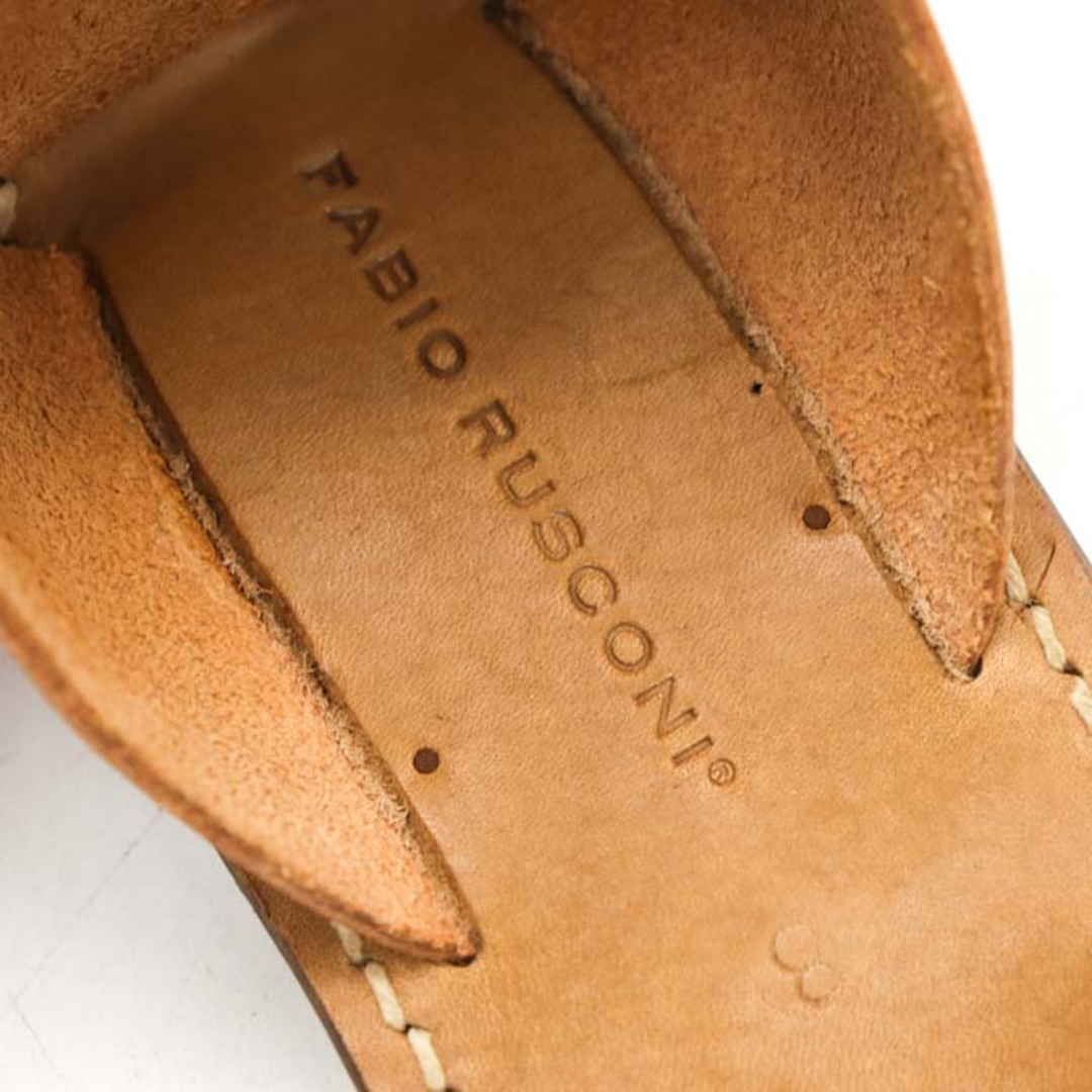FABIO RUSCONI(ファビオルスコーニ)のファビオルスコーニ アンクルストラップサンダル 本革レザー 伊製 フラットシューズ 靴 レディース 8サイズ ブラウン FABIO RUSCONI レディースの靴/シューズ(サンダル)の商品写真