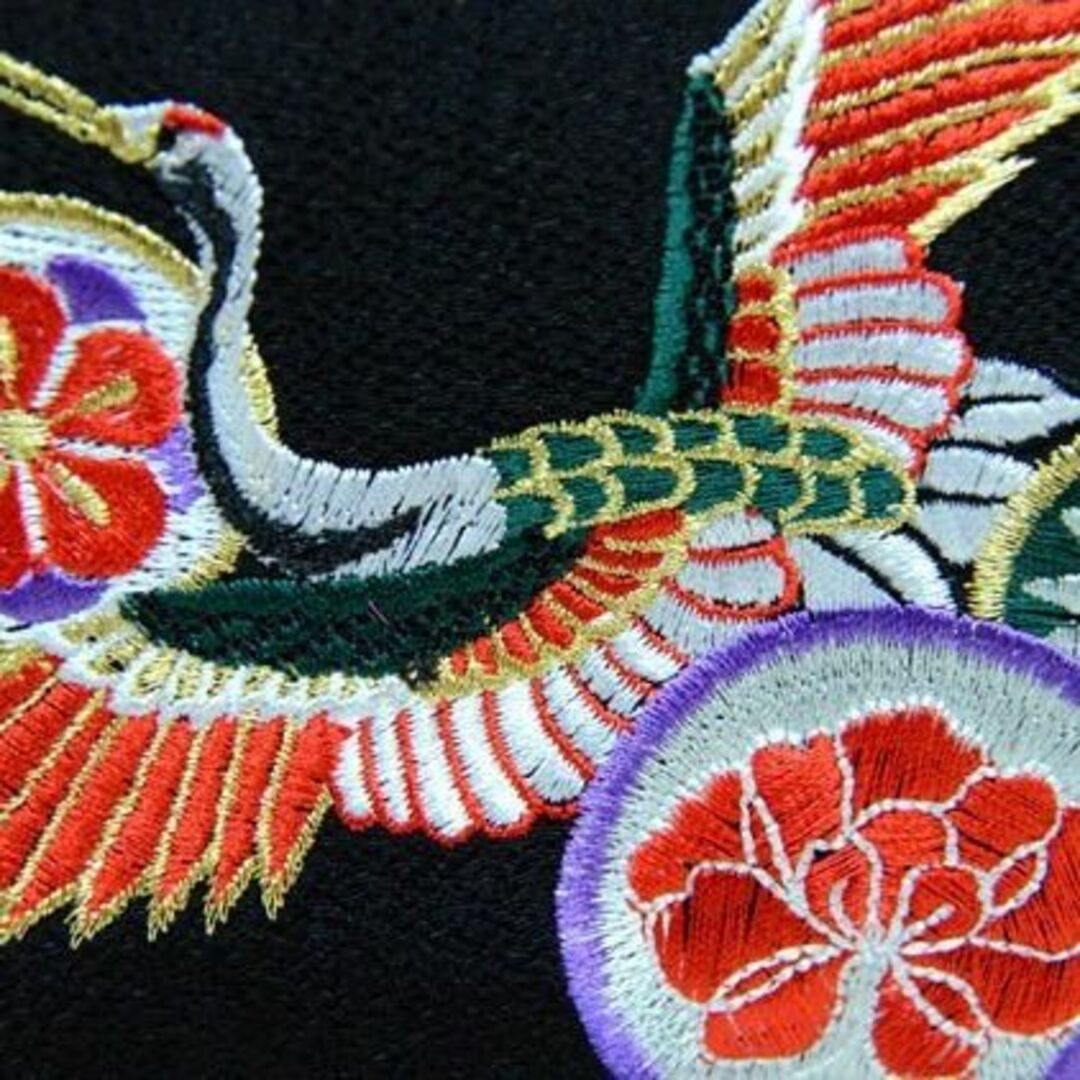 和装バッグ がま口バッグ ブランド IKKO 赤色 鶴花紋刺繍 NO31628