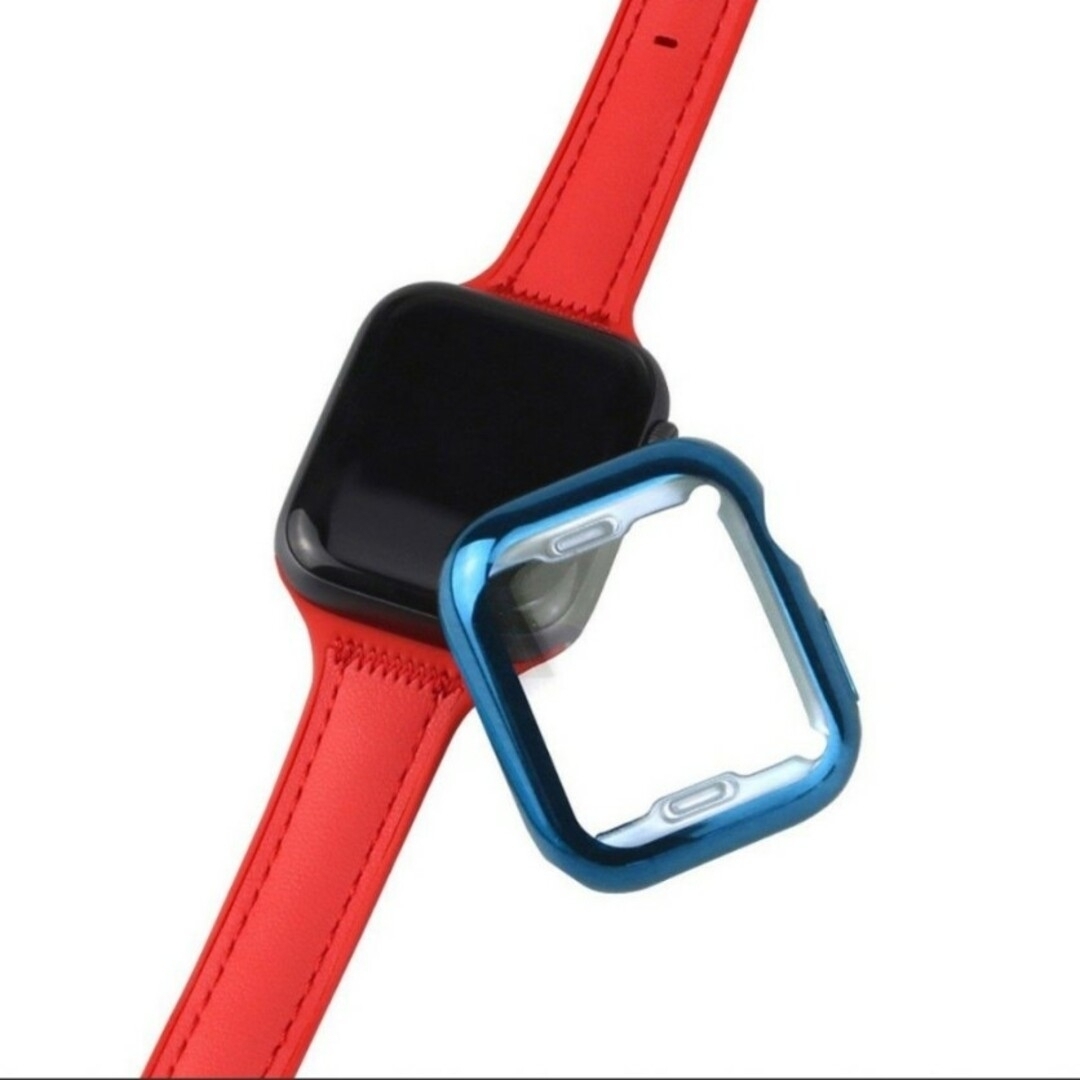 Apple Watch スマートウォッチ対応 カバー ケース ブルー 青 44㎜ スマホ/家電/カメラのスマートフォン/携帯電話(その他)の商品写真
