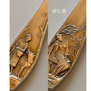 クリストフル(Christofle)の★御専用【Bruckmann】純銀 金鍍金／童話／アイスクリームスプーン ２本(食器)