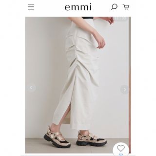 【emmi atelier】タック入りストレッチタイトスカート