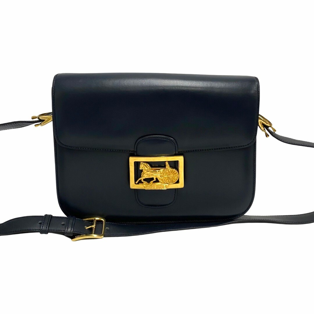 celine - ほぼ未使用 CELINE セリーヌ ヴィンテージ 馬車金具 カーフ