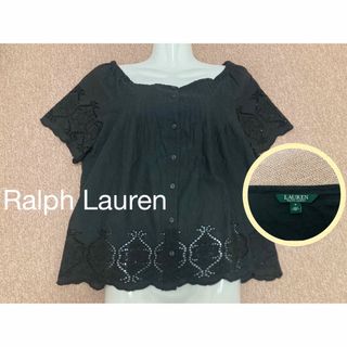 ラルフローレン(Ralph Lauren)のレア80's 緑タグ☆ラルフローレン☆  レース刺繡　レディース　ブラウス(シャツ/ブラウス(半袖/袖なし))