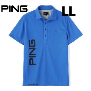 ピン(PING)のPING ピン  ゴルフウェア メンズ  タテロゴ半袖ポロシャツ  LL ブルー(ウエア)