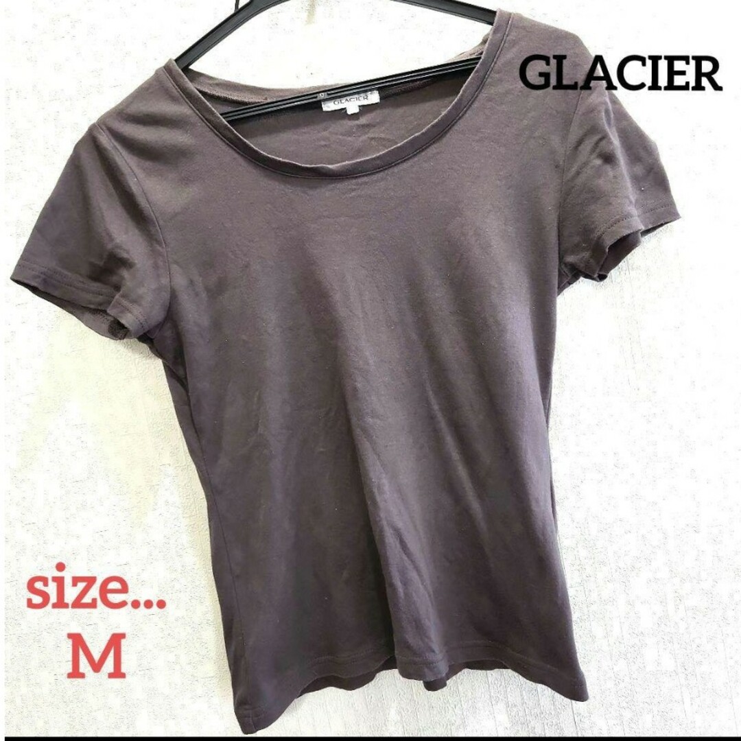 GLACIER(グラシア)の【SALE】 グラシア　半袖　Tシャツ　無地　シンプル　Uネック　Mサイズ レディースのトップス(Tシャツ(半袖/袖なし))の商品写真