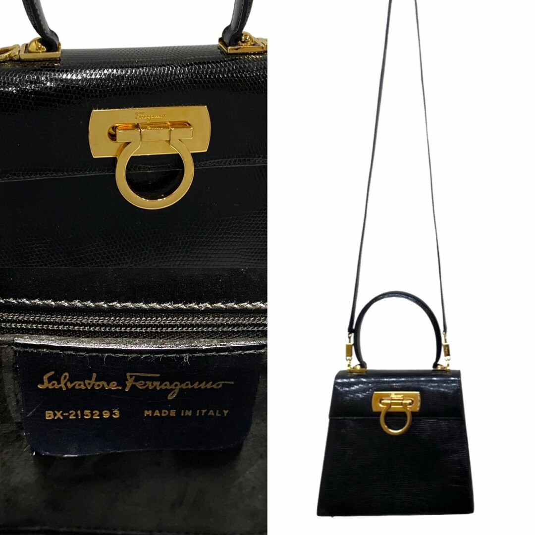 極 美品 袋付 Salvatore Ferragamo フェラガモ ガンチーニ 金具