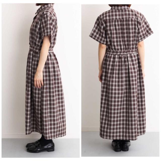 merlot(メルロー)の★【SALE】4980→1700 ガーリーチェックワンピース キャメル レディースのワンピース(ロングワンピース/マキシワンピース)の商品写真