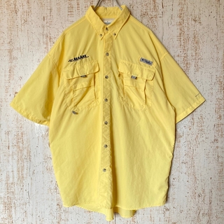 コロンビア(Columbia)のコロンビア PFG フィッシング 半袖シャツ イエロー アメリカ古着US古着(シャツ)