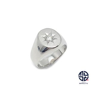 PM プラチナ ダイヤ 0.40ct 印台 メンズ リング 指輪 約24号(リング(指輪))