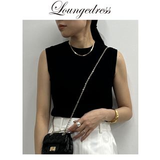 ラウンジドレス(Loungedress)のLoungedress ラウンジドレス　ノースリニット　タンクトップ　黒(ニット/セーター)