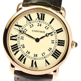 カルティエ(Cartier)のカルティエ CARTIER W6800251 ロンドルイ K18PG 手巻き メンズ 箱・保証書付き_761190(腕時計(アナログ))