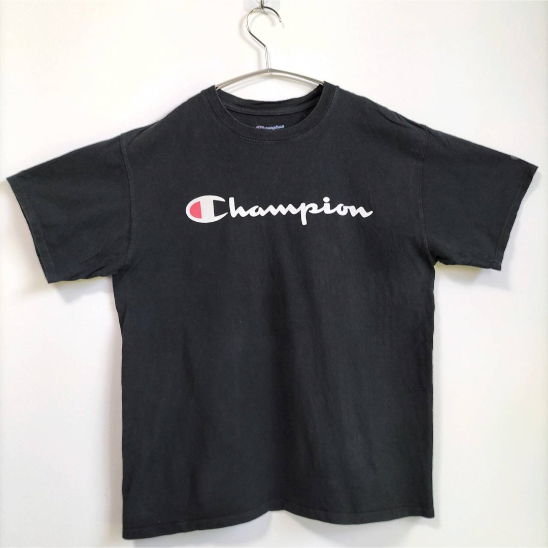 Champion(チャンピオン)のChampion チャンピオン 定番 ロゴTシャツ 半袖 ユニセックス 黒 古着 メンズのトップス(Tシャツ/カットソー(半袖/袖なし))の商品写真