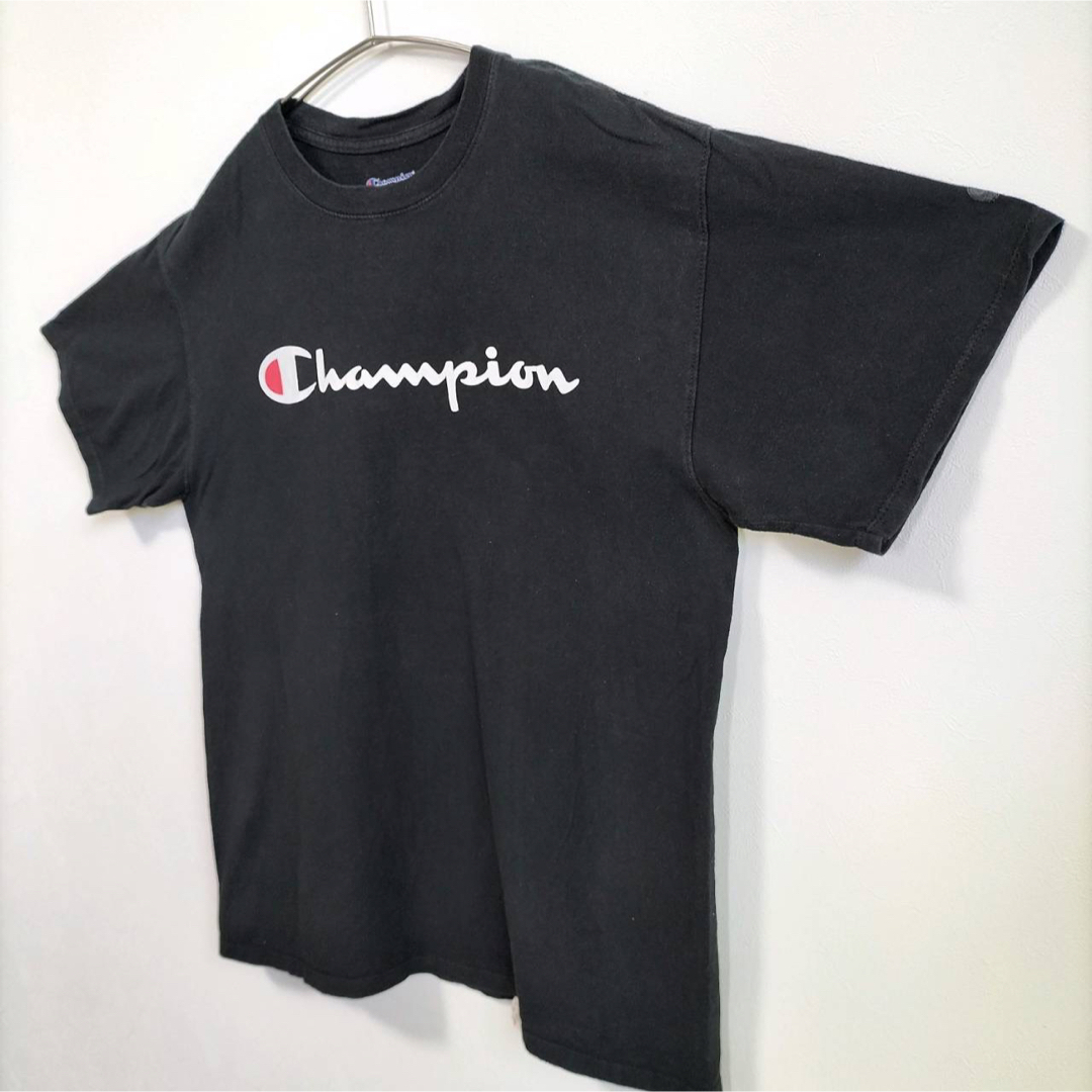 Champion(チャンピオン)のChampion チャンピオン 定番 ロゴTシャツ 半袖 ユニセックス 黒 古着 メンズのトップス(Tシャツ/カットソー(半袖/袖なし))の商品写真