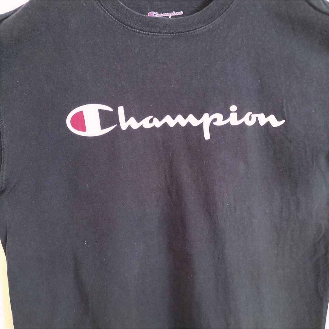 Champion(チャンピオン)のChampion チャンピオン 定番 ロゴTシャツ 半袖 ユニセックス 黒 古着 メンズのトップス(Tシャツ/カットソー(半袖/袖なし))の商品写真