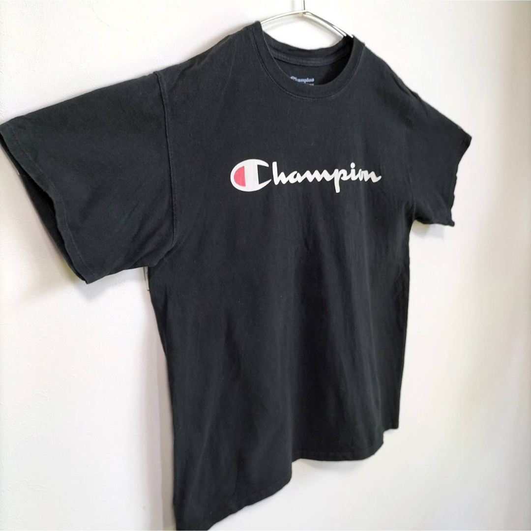 Champion(チャンピオン)のChampion チャンピオン 定番 ロゴTシャツ 半袖 ユニセックス 黒 古着 メンズのトップス(Tシャツ/カットソー(半袖/袖なし))の商品写真