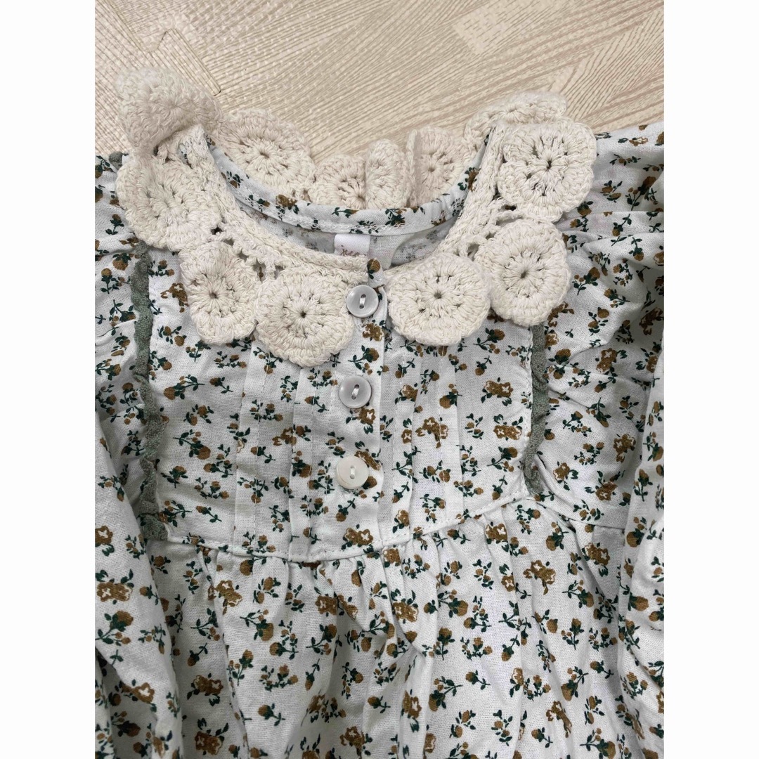 未使用品　90cmガールズワンピース キッズ/ベビー/マタニティのキッズ服女の子用(90cm~)(ワンピース)の商品写真