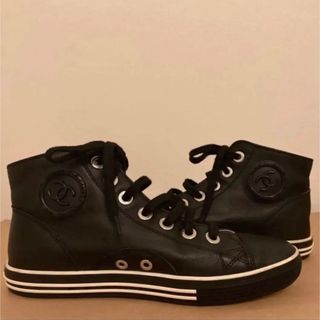 CHANEL シャネル ハイカットスニーカー スニーカー レザー ブラック