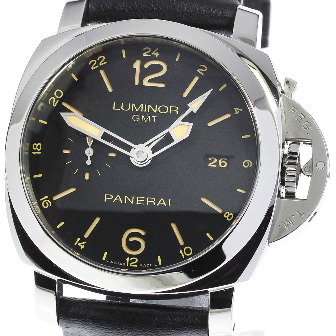割引 PAM00531 PANERAI パネライ ルミノール 箱・保証書付き_760734 良品 メンズ 自動巻き スモールセコンド デイト GMT 腕時計(アナログ)