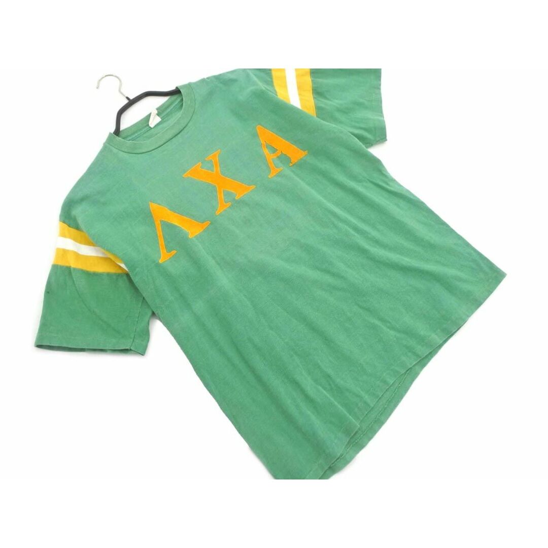 Collegiate Pacific カレッジエイトパシフィック 60s 70s ヴィンテージ フロッキー Tシャツ sizeL/緑 ■◆ メンズ