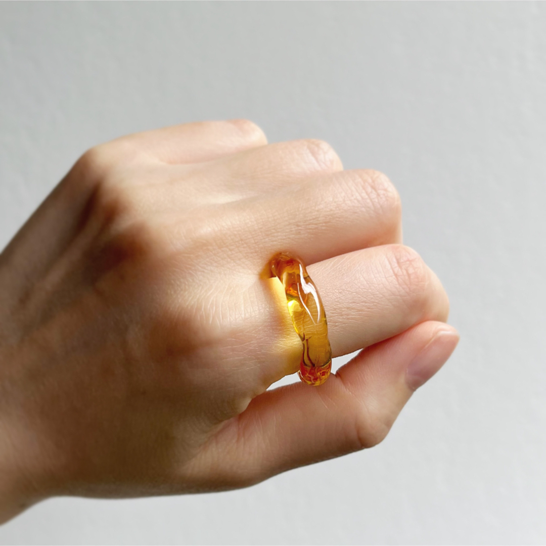 wave ring /  orange レディースのアクセサリー(リング(指輪))の商品写真
