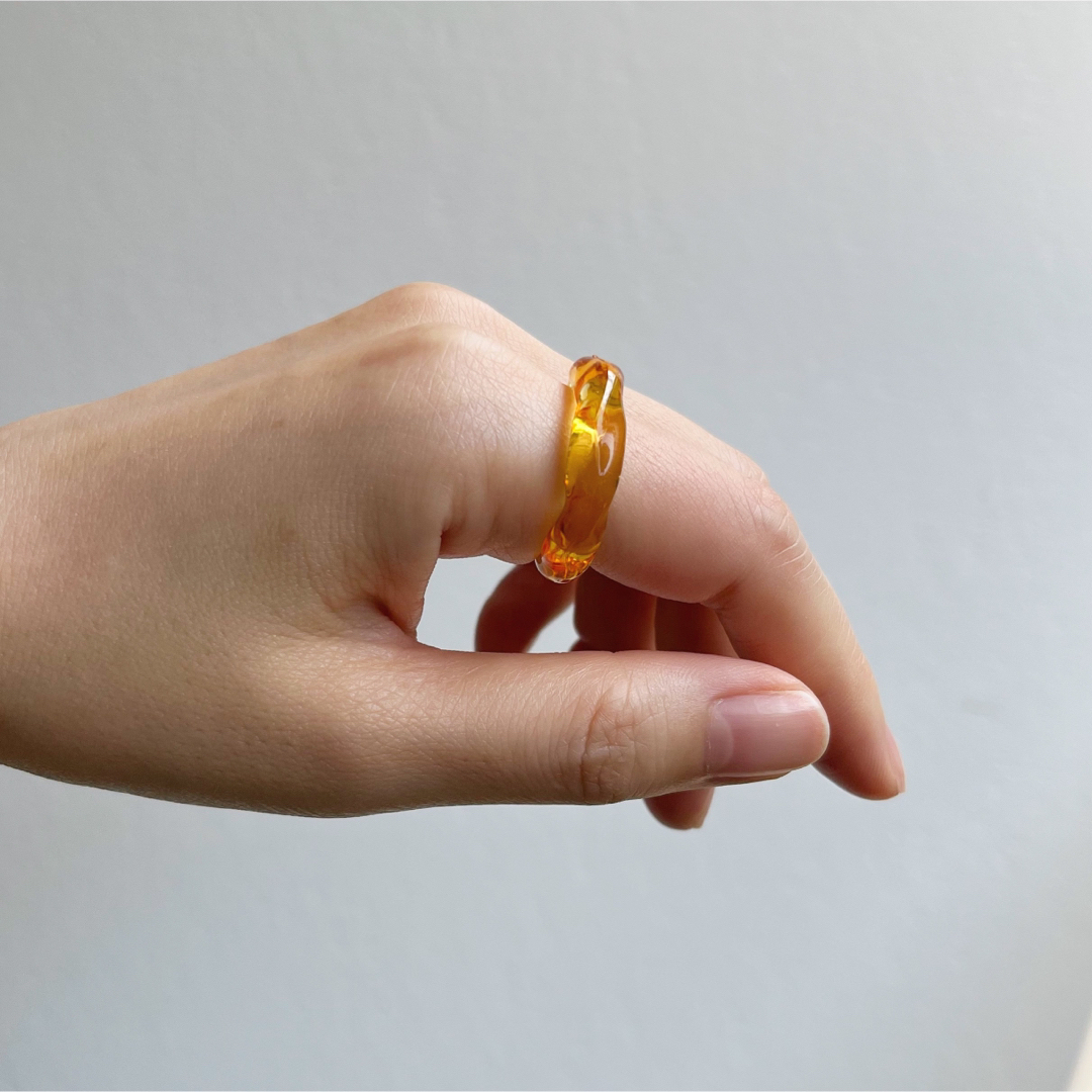 wave ring /  orange レディースのアクセサリー(リング(指輪))の商品写真