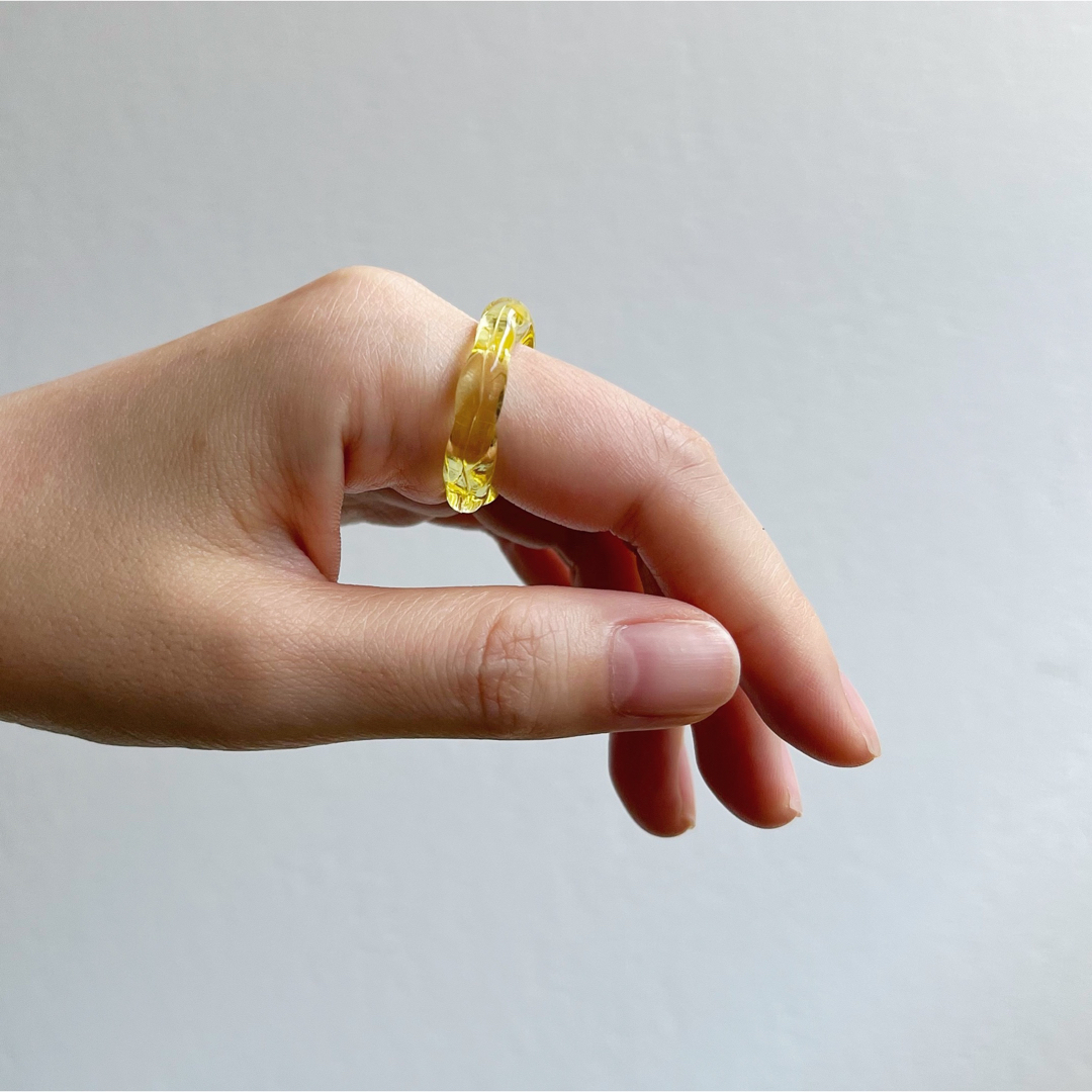 wave ring /  yellow レディースのアクセサリー(リング(指輪))の商品写真