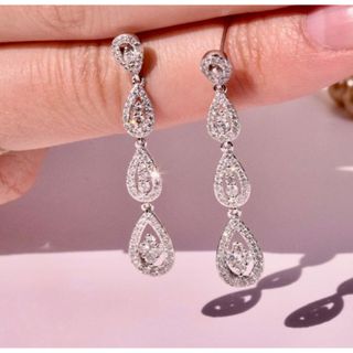 K18 ロング ダイヤモンド スイング ピアスの通販 by Jewelry Cocoro's ...