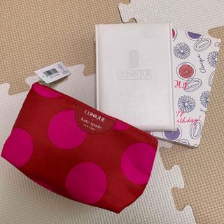 クリニーク(CLINIQUE)のCLINIQUE × kate spade  コラボポーチとCLINIQUE鏡　(ポーチ)