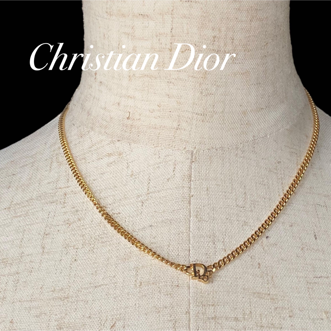 希少 Christian Dior ディオール 喜平 ロゴ ゴールドネックレス-