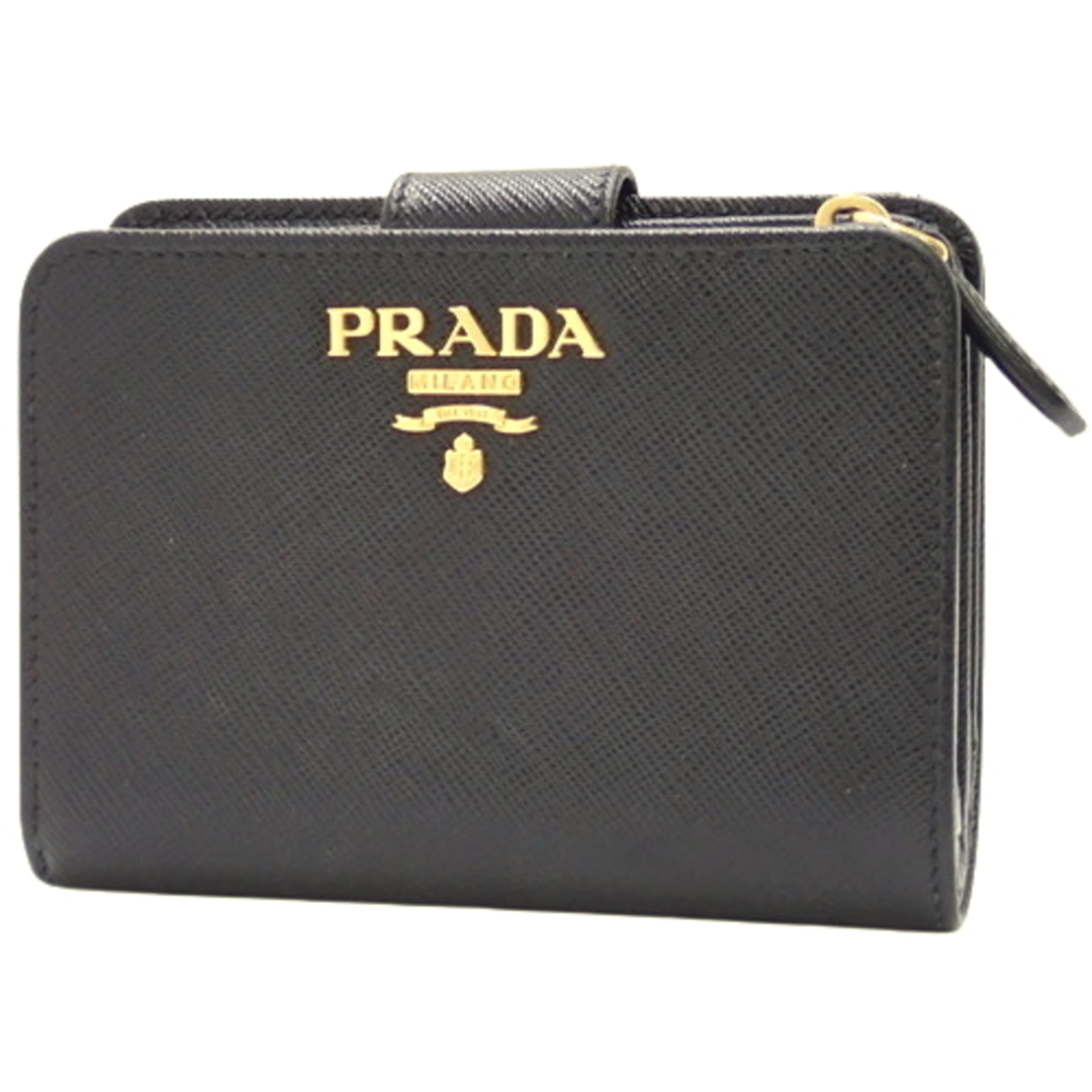 PRADA - プラダコンパクト財布 ロゴ 二つ折り財布 サフィアーノレザー