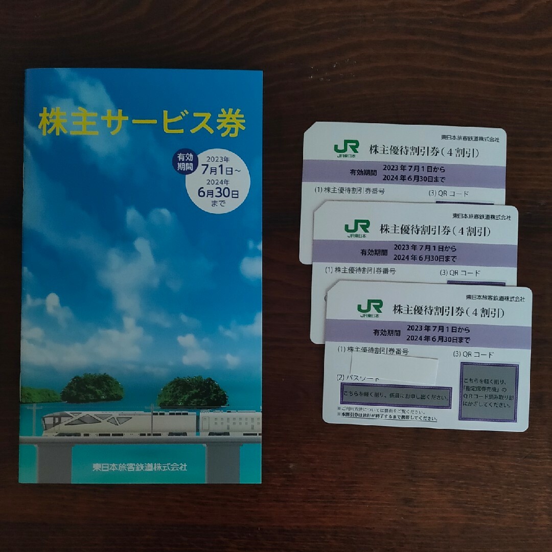 JR東日本　株主優待割引券3枚+株主サービス券