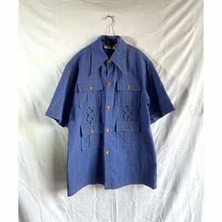 リーバイス(Levi's)の 70's MALIHINI マリヒニ 半袖 アロハシャツ ブルー ハワイアン(シャツ)