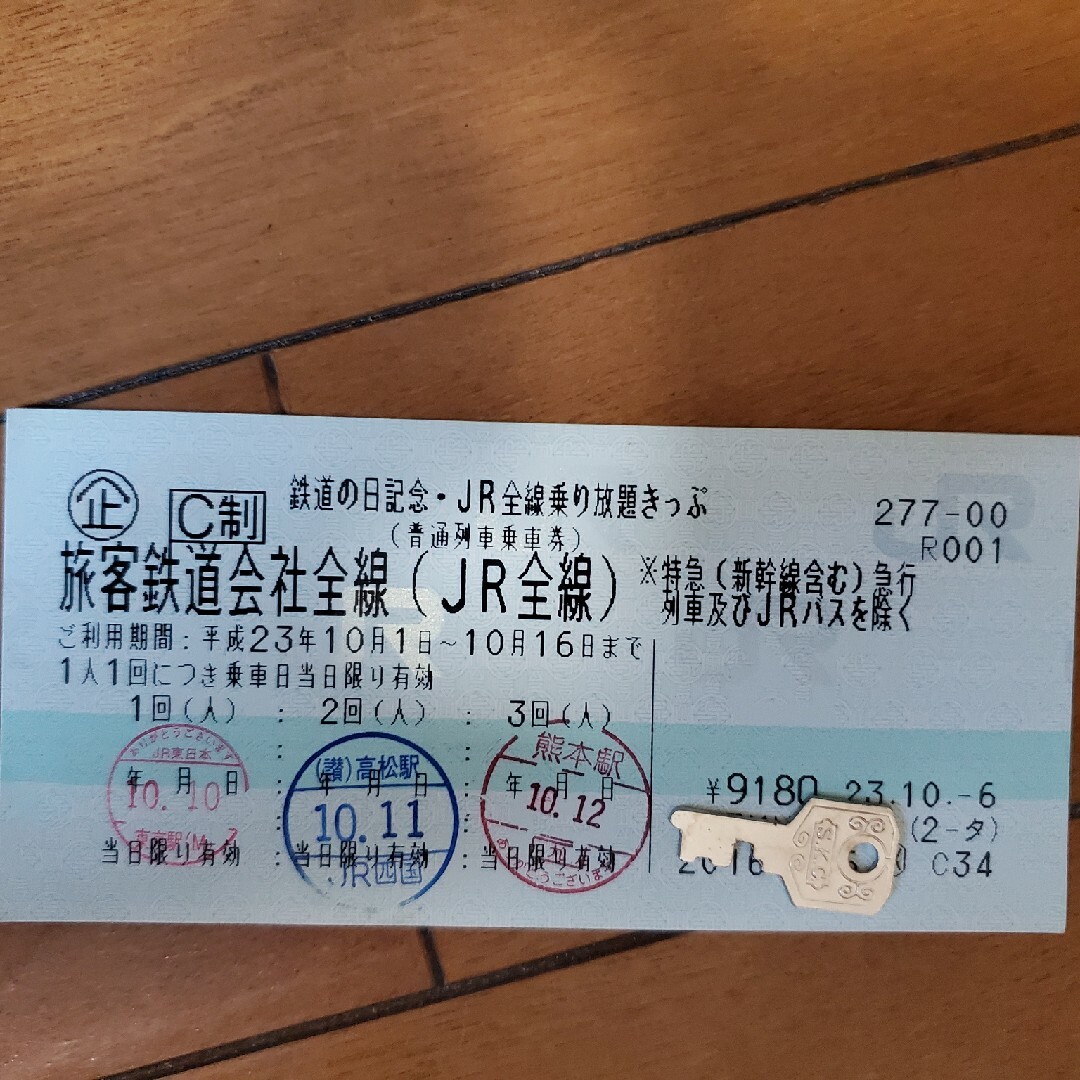 【値下げ中】平成16年に発売された鉄道の日記念西日本一日乗り放題きっぷ未使用品