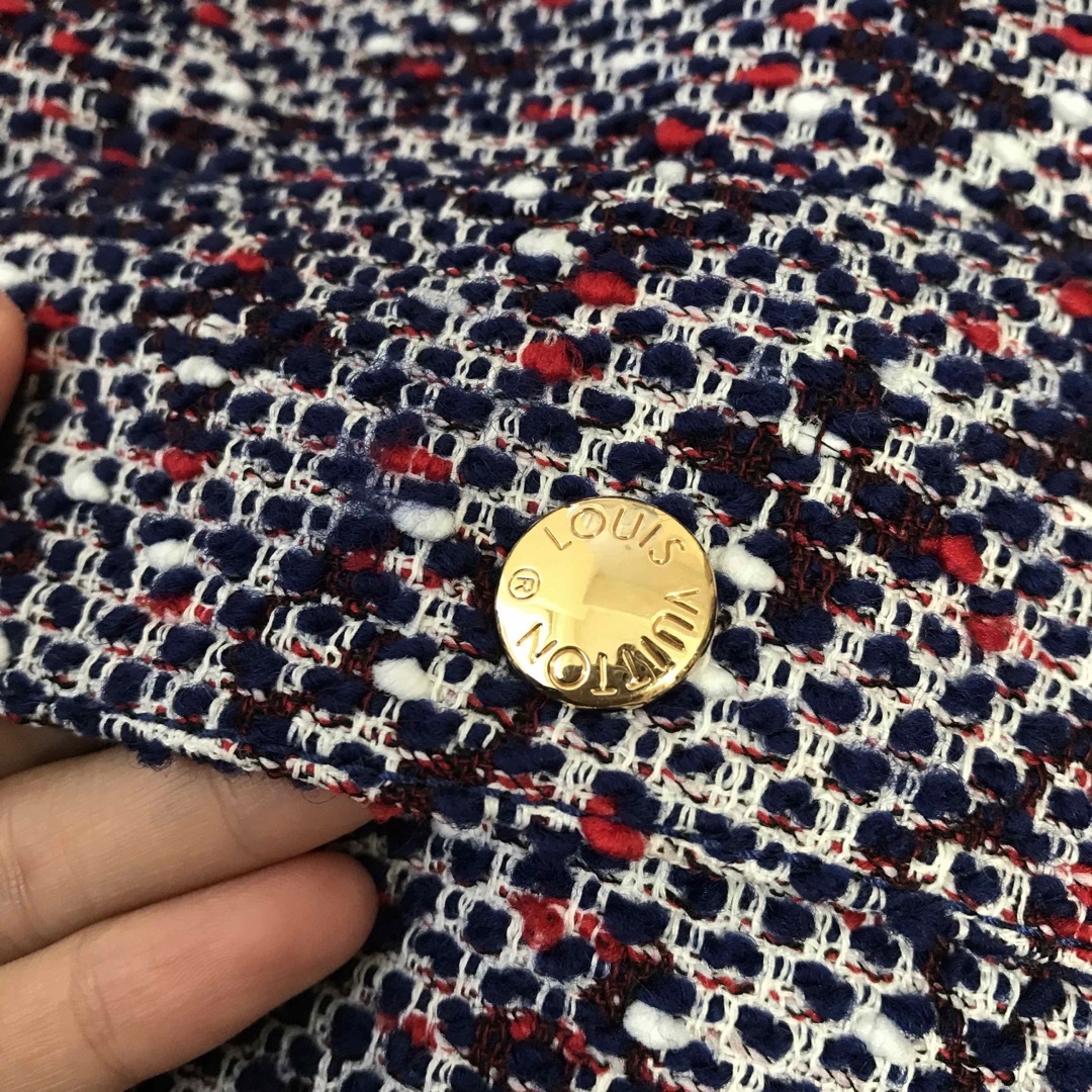 美品 ルイヴィトン モノグラム ツイード ワンピース 34 美品 ルイヴィトン モノグラム ツイード ワンピース 34