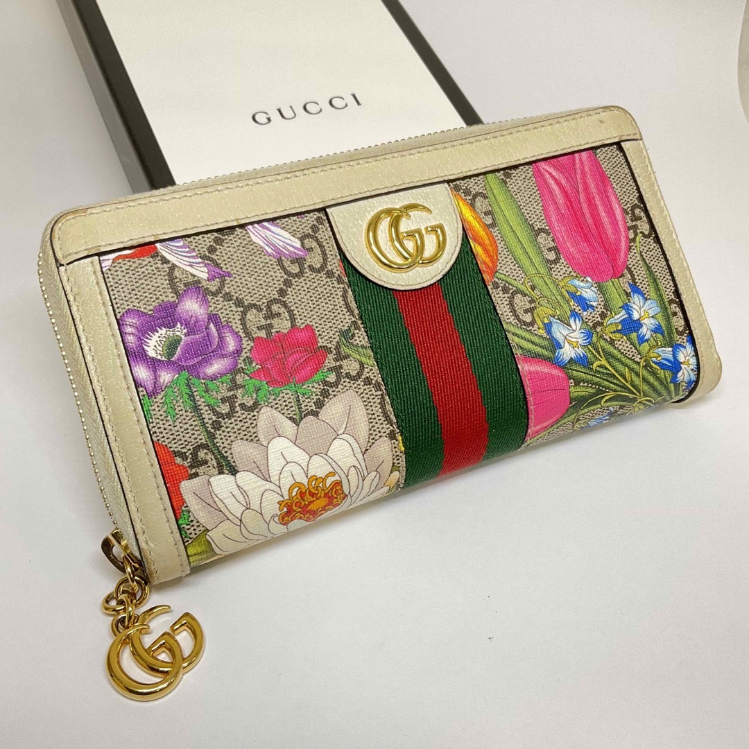正規品 グッチ 長財布 ラウンドファスナー GG柄 デザイン柄 - 財布
