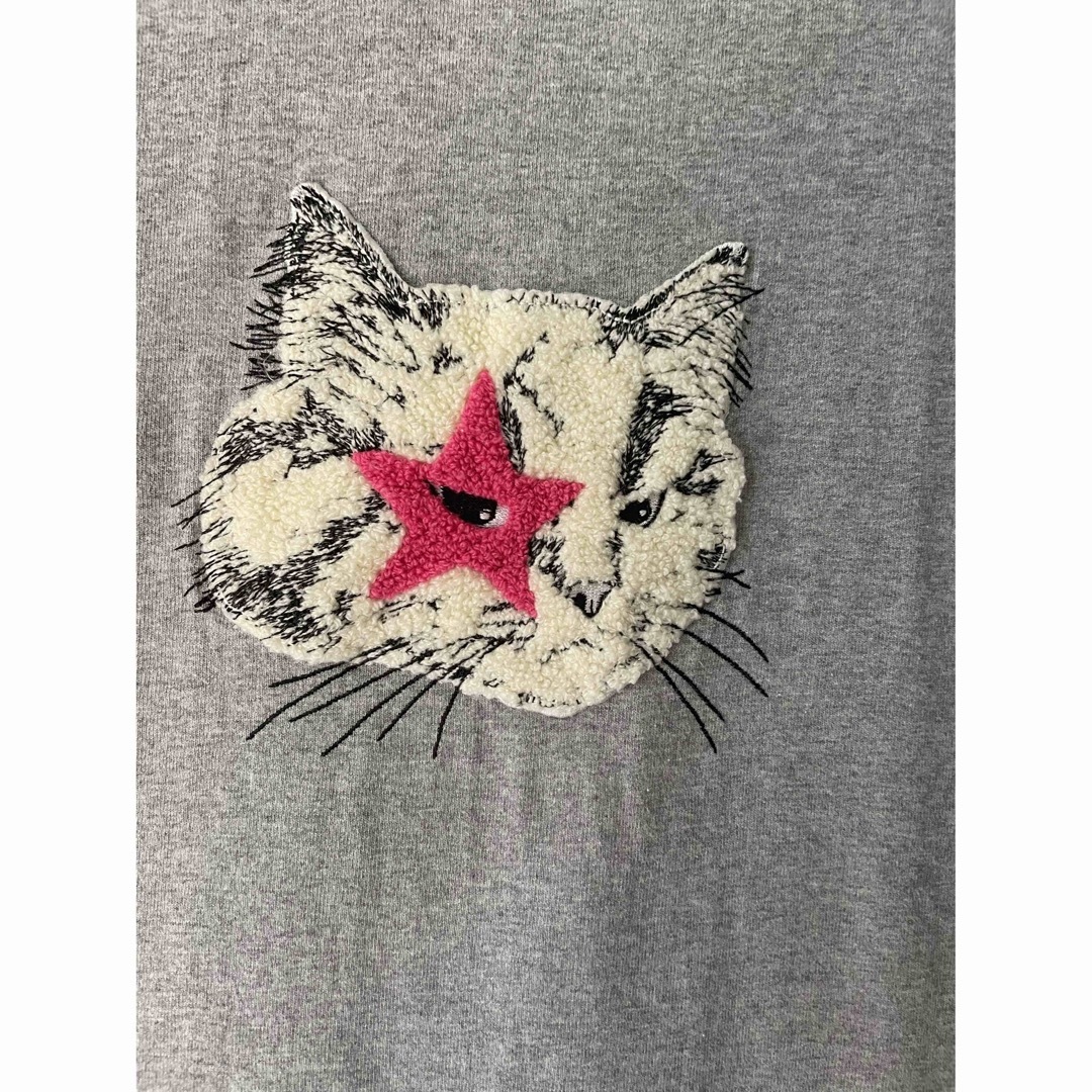 パラティッシ　ねこ　ロック　刺繍パイル　Tシャツ　オーバーサイズ