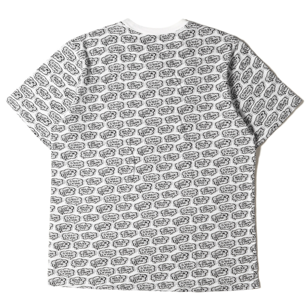 Supreme シュプリーム Tシャツ サイズ:XL 22SS ジャガード 総柄 クルーネック Tシャツ Word Bubble Jacquard S/S Top ホワイト 白 トップス カットソー 半袖 【メンズ】【中古】