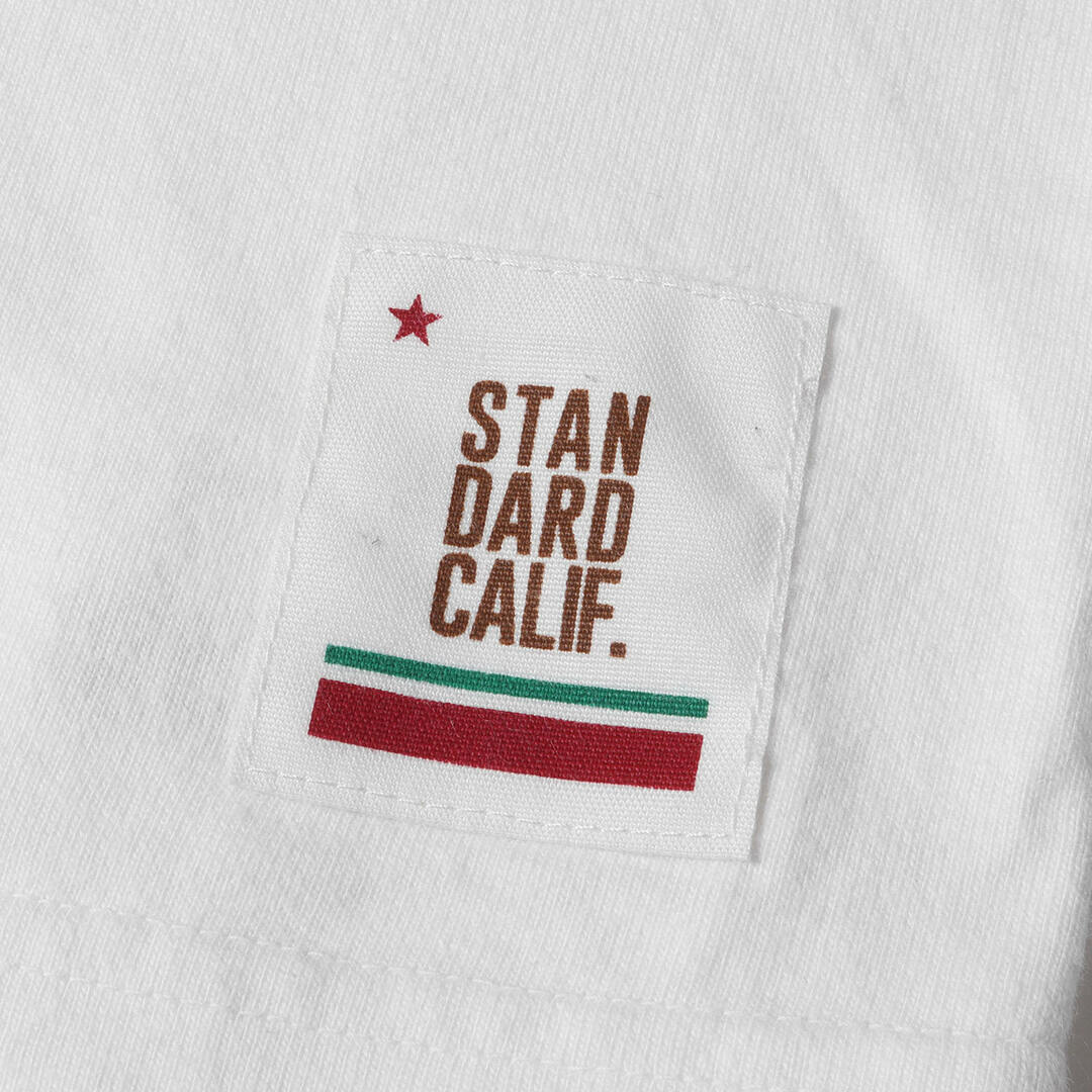 STANDARD CALIFORNIA(スタンダードカリフォルニア)のSTANDARD CALIFORNIA スタンダードカリフォルニア Tシャツ サイズ:L ポケット付き ワンポイント ロゴ クルーネック ロングスリーブ Tシャツ ロンT 長袖  ホワイト 白 日本製 トップス カットソー 【メンズ】【中古】 メンズのトップス(Tシャツ/カットソー(七分/長袖))の商品写真